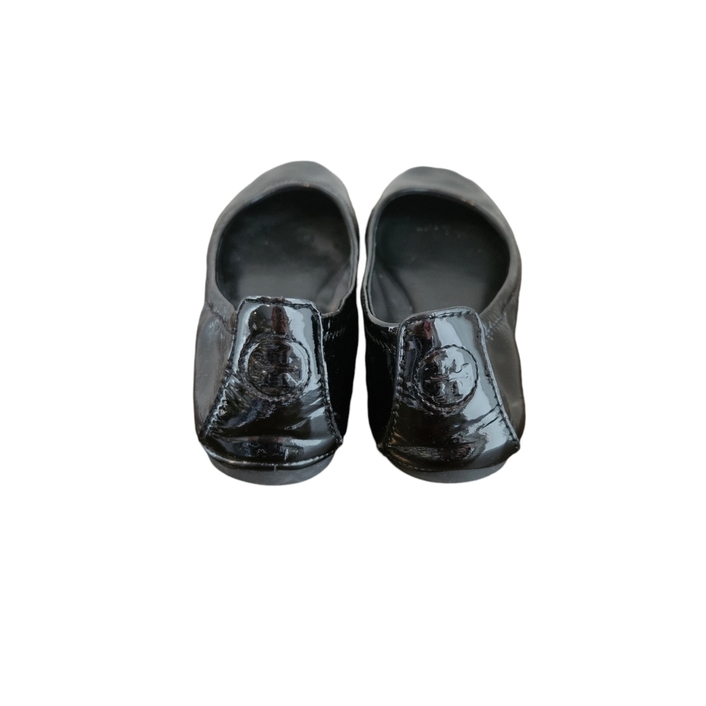 Tory Burch Black Patent Leather Eddie Ballet Flats EUC - Picture 4 of 8